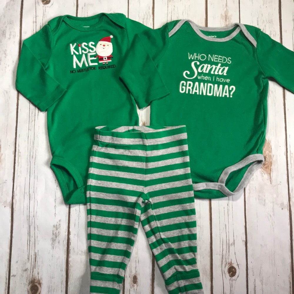 Baby Unisex Carter’s Santa Christmas Onsies Pants